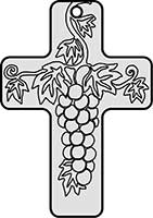 Plain Top Hole Image Cross with a Grape Design