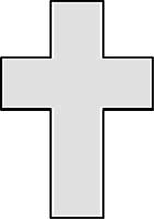 Shape Christian Cross Plain Square Corners