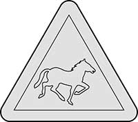Road Sign Wild Horses or Ponies Main Image
